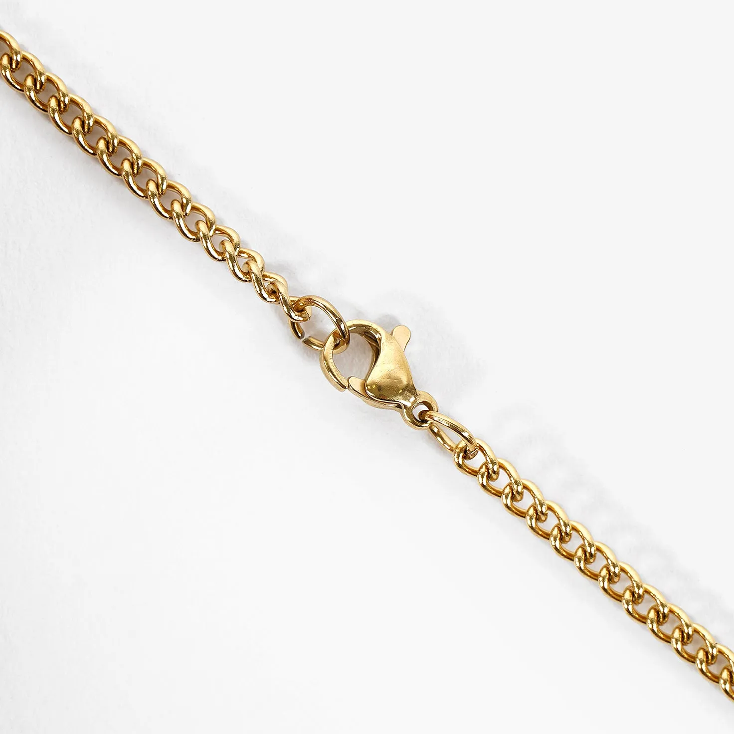 43 Number Pendant with Chain Necklace - Gold Plated Stainless Steel