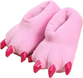 Adult Dinosaur Paw Plush Slippers - Warm Home Claw Slippers