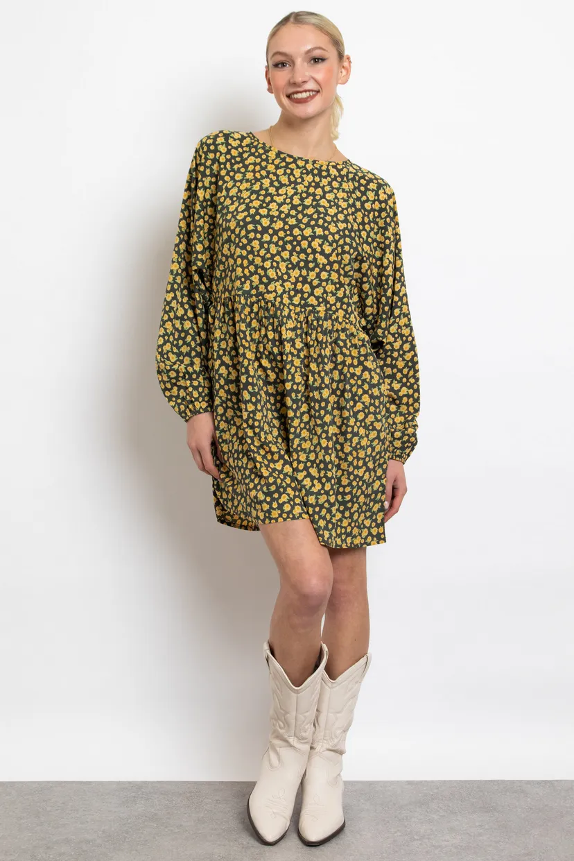 Alexis Sunflower Mini Smock Dress