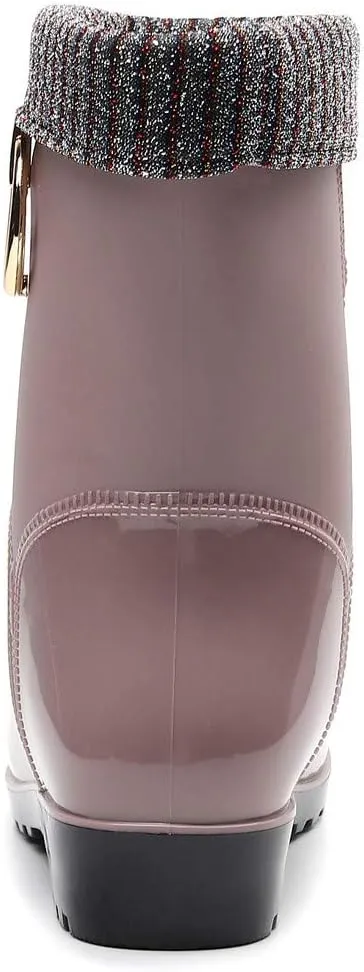 AMDBEL Short Rain Boots for Women, Waterproof Garden Shoes, Women's Ankle Rain Boots Waterproof Chelsea Boots for Outdoor