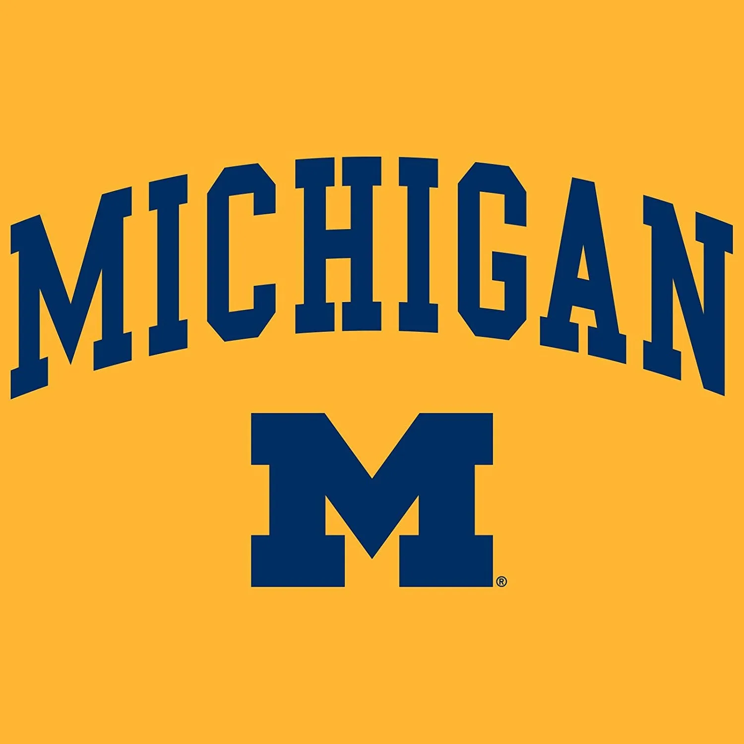 Arch Logo University of Michigan Basic Cotton Short Sleeve T Shirt - Gold