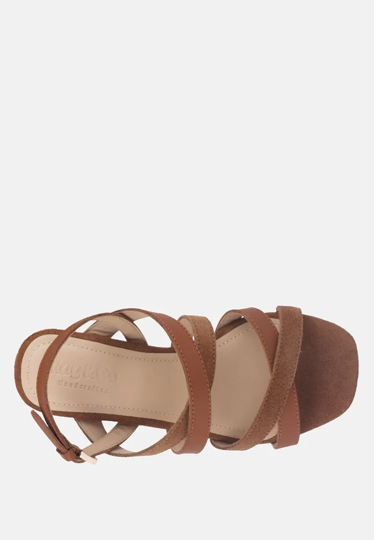Astrid Mid Heeled Block Leather Sandal
