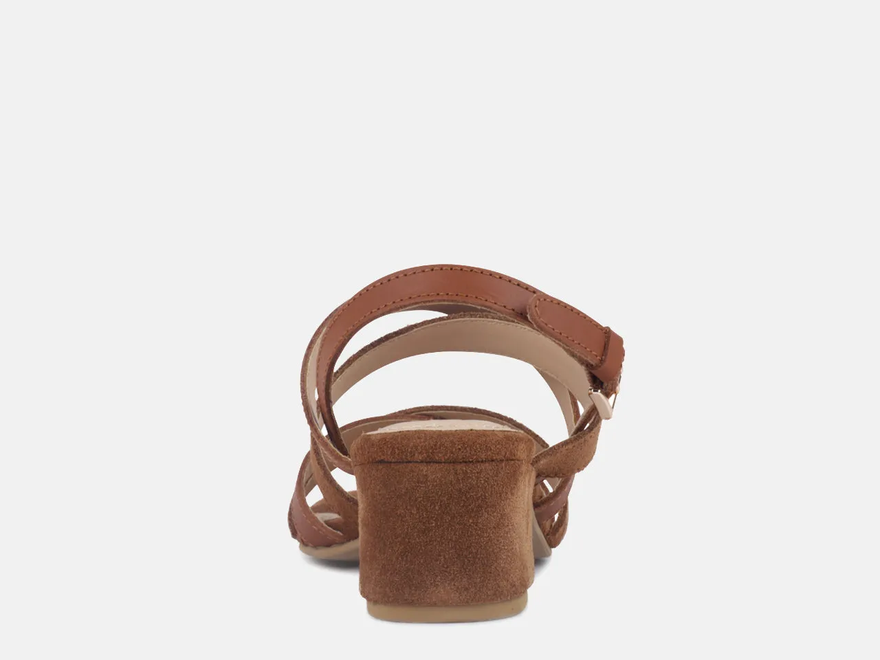 Astrid Mid Heeled Block Leather Sandal