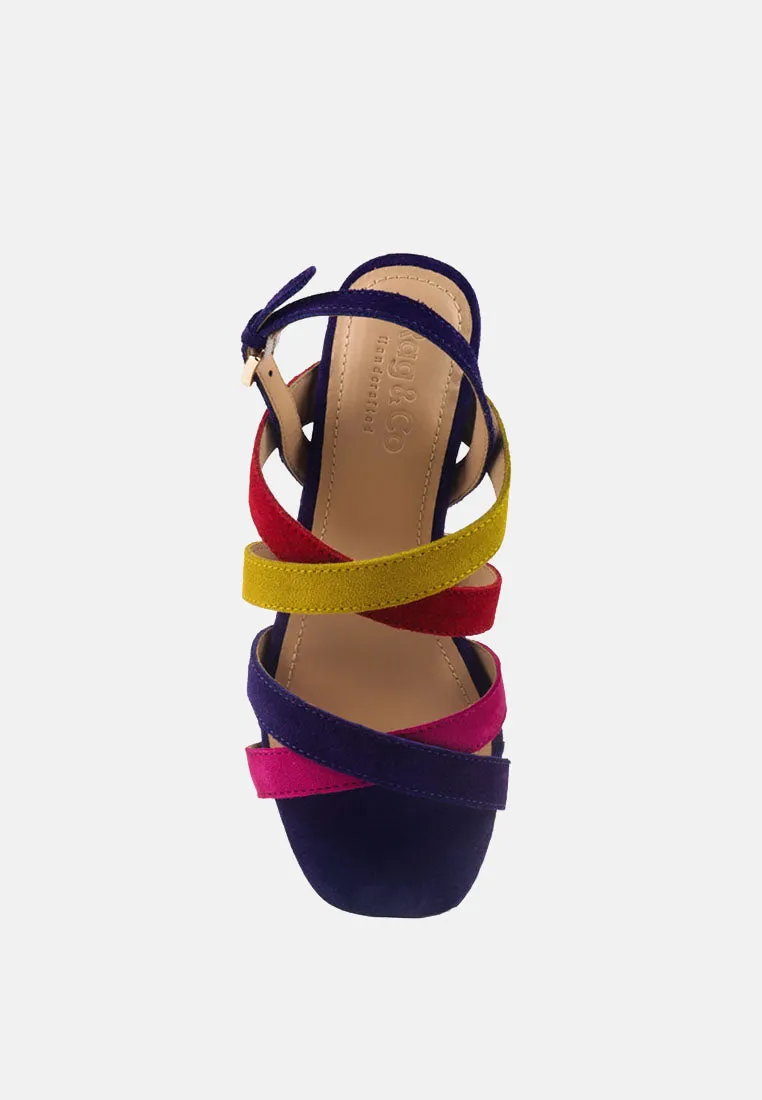 Astrid Mid Heeled Block Leather Sandal
