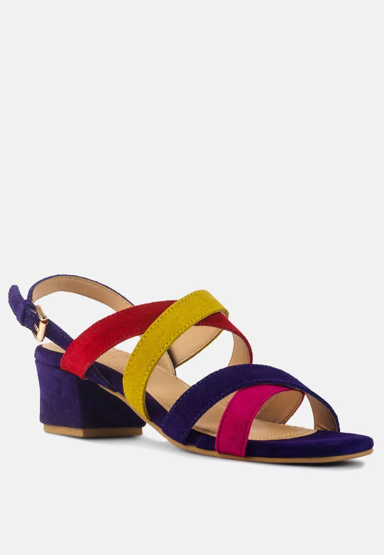 Astrid Mid Heeled Block Leather Sandal
