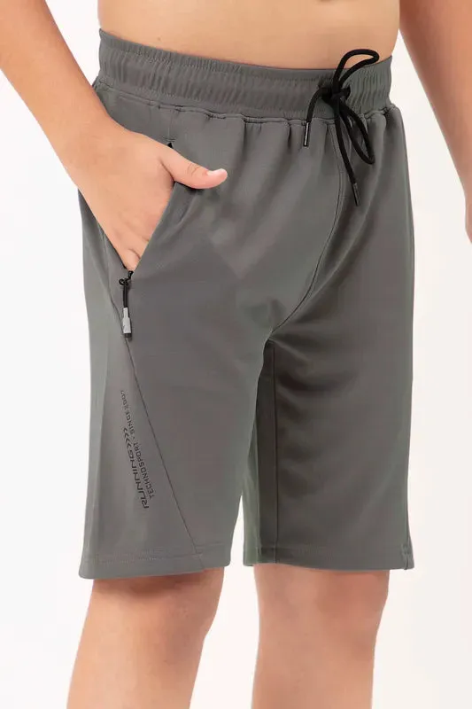 Boys Solid Slim Fit Shorts with TECHNO GUARD