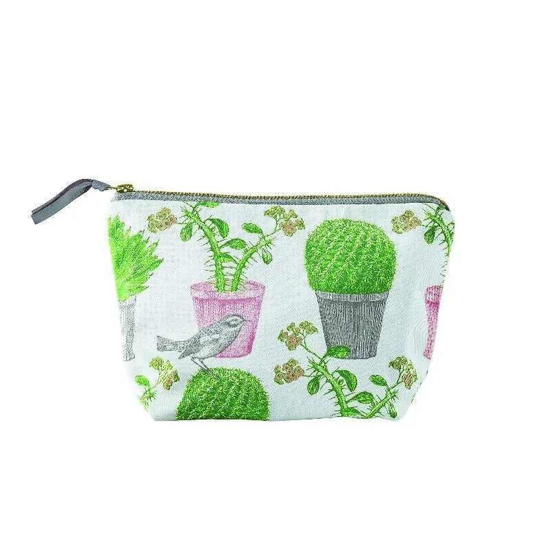 Cactus & Bird Cosmetic Bag