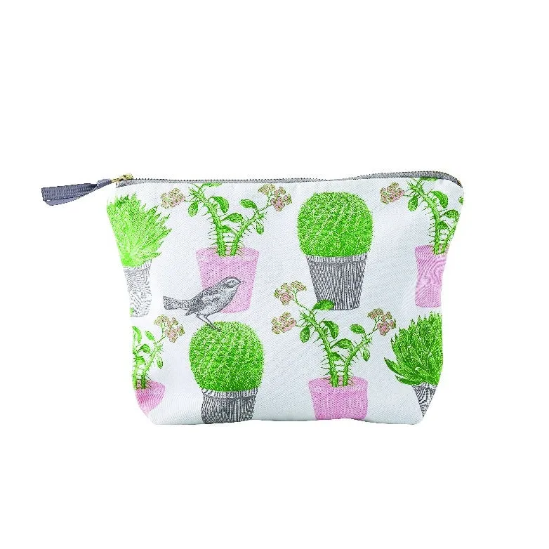 Cactus & Bird Cosmetic Bag