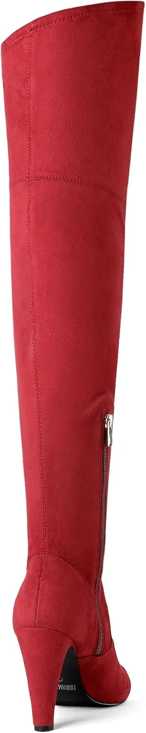 DREAM PAIRS Women's Thigh High Boots Over The Knee Heels Long Sexy Pointed Toe Boots