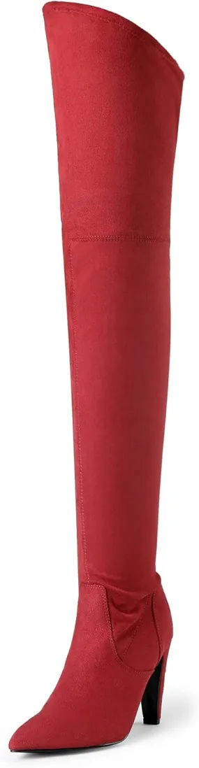 DREAM PAIRS Women's Thigh High Boots Over The Knee Heels Long Sexy Pointed Toe Boots