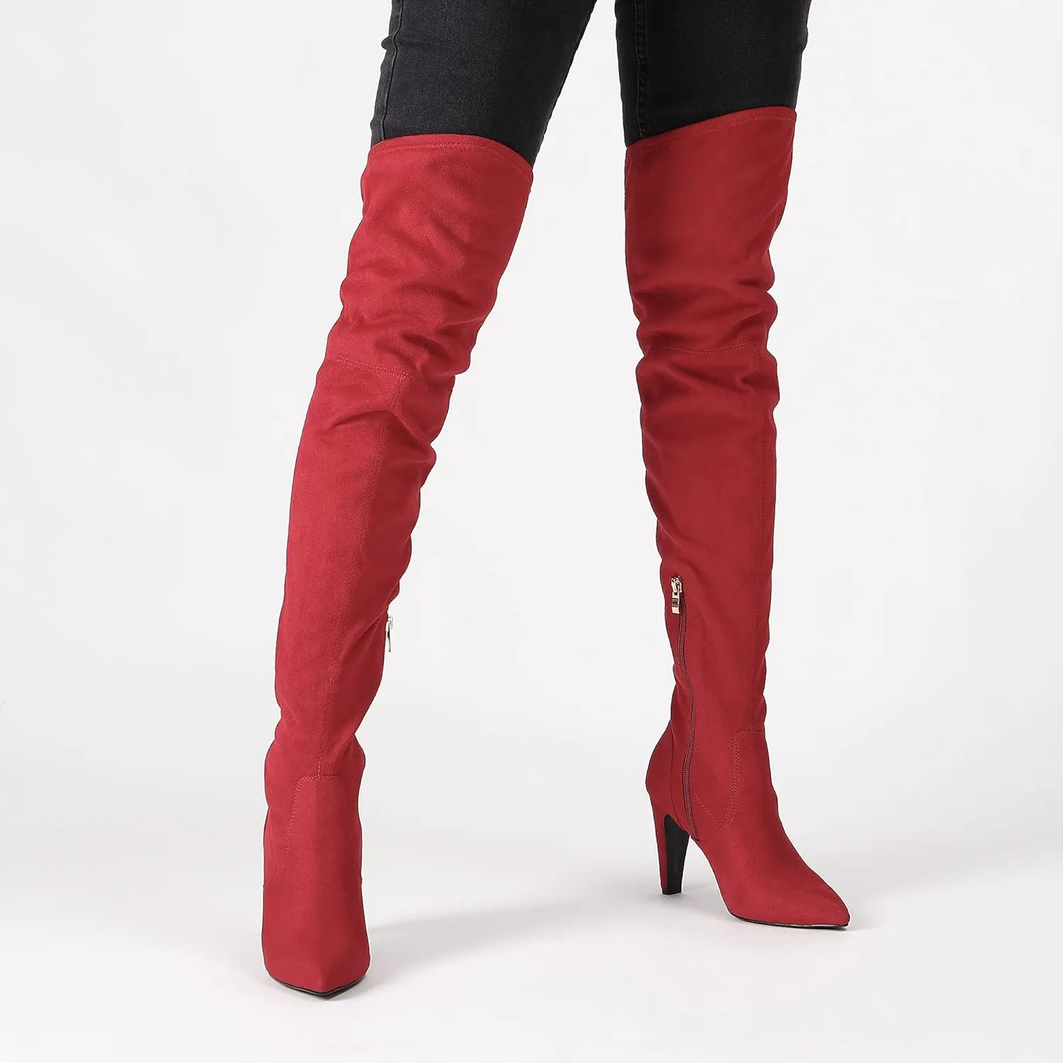 DREAM PAIRS Women's Thigh High Boots Over The Knee Heels Long Sexy Pointed Toe Boots