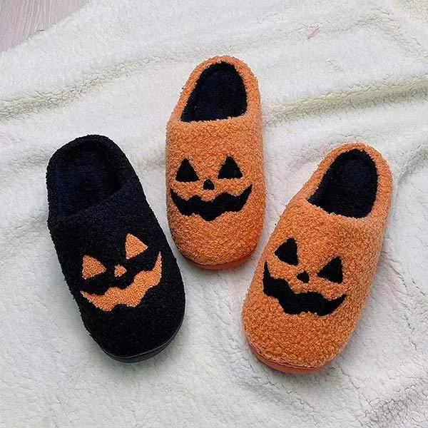 Halloween Pumpkin Home Cotton Slippers - Spooky Comfort for Your Home 27278726C
