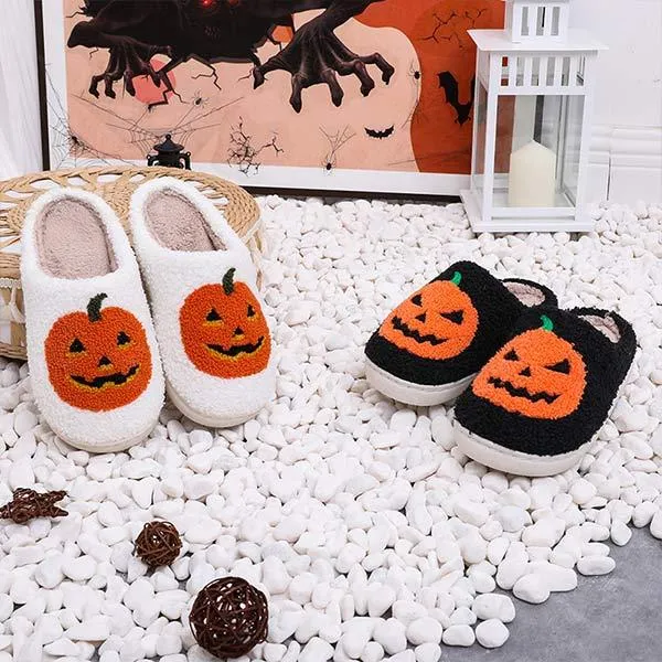 Halloween Pumpkin Home Cotton Slippers - Spooky Comfort for Your Home 27278726C