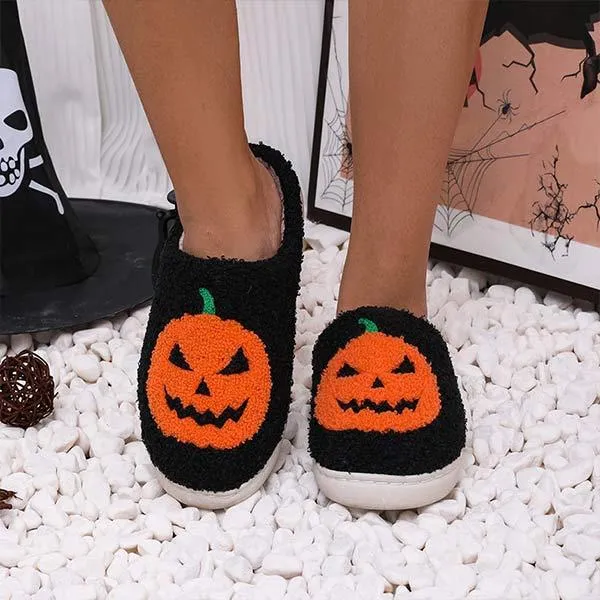Halloween Pumpkin Home Cotton Slippers - Spooky Comfort for Your Home 27278726C