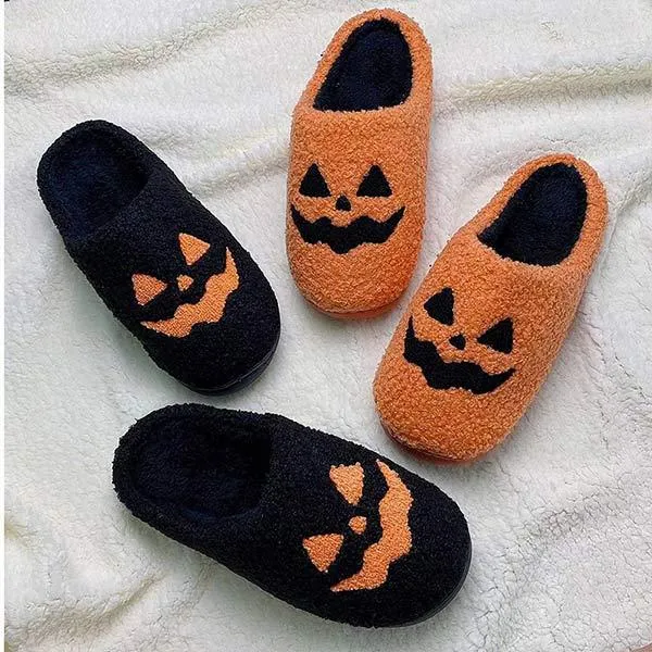 Halloween Pumpkin Home Cotton Slippers - Spooky Comfort for Your Home 27278726C