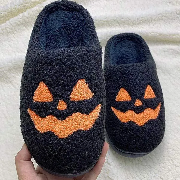 Halloween Pumpkin Home Cotton Slippers - Spooky Comfort for Your Home 27278726C