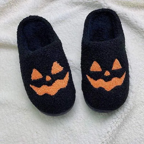 Halloween Pumpkin Home Cotton Slippers - Spooky Comfort for Your Home 27278726C