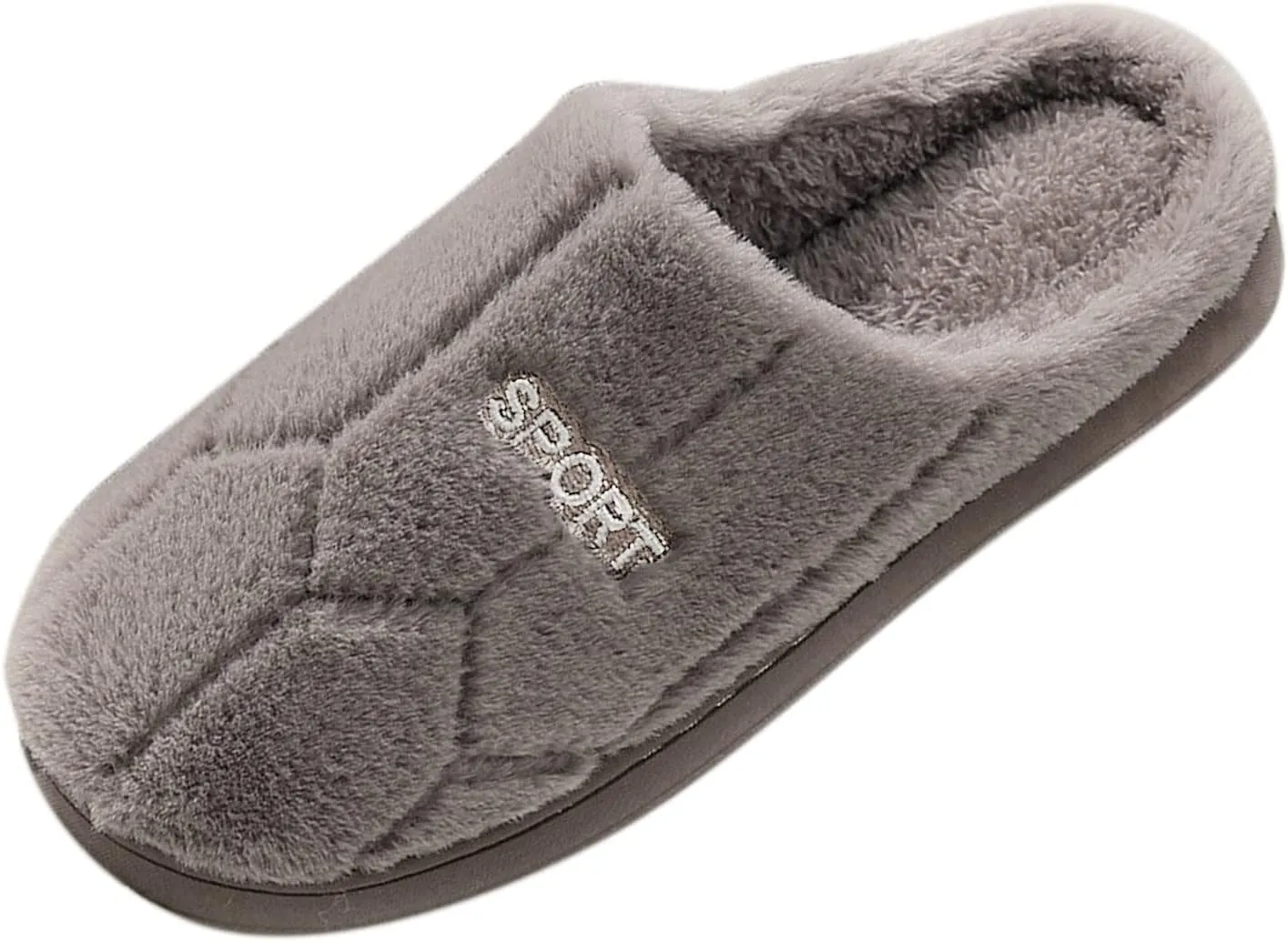 House Slippers for Men with Fuzzy Collar Memory Foam Bedroom Slippers Non-Slip Cute Indoor Bedroom Home Slippers