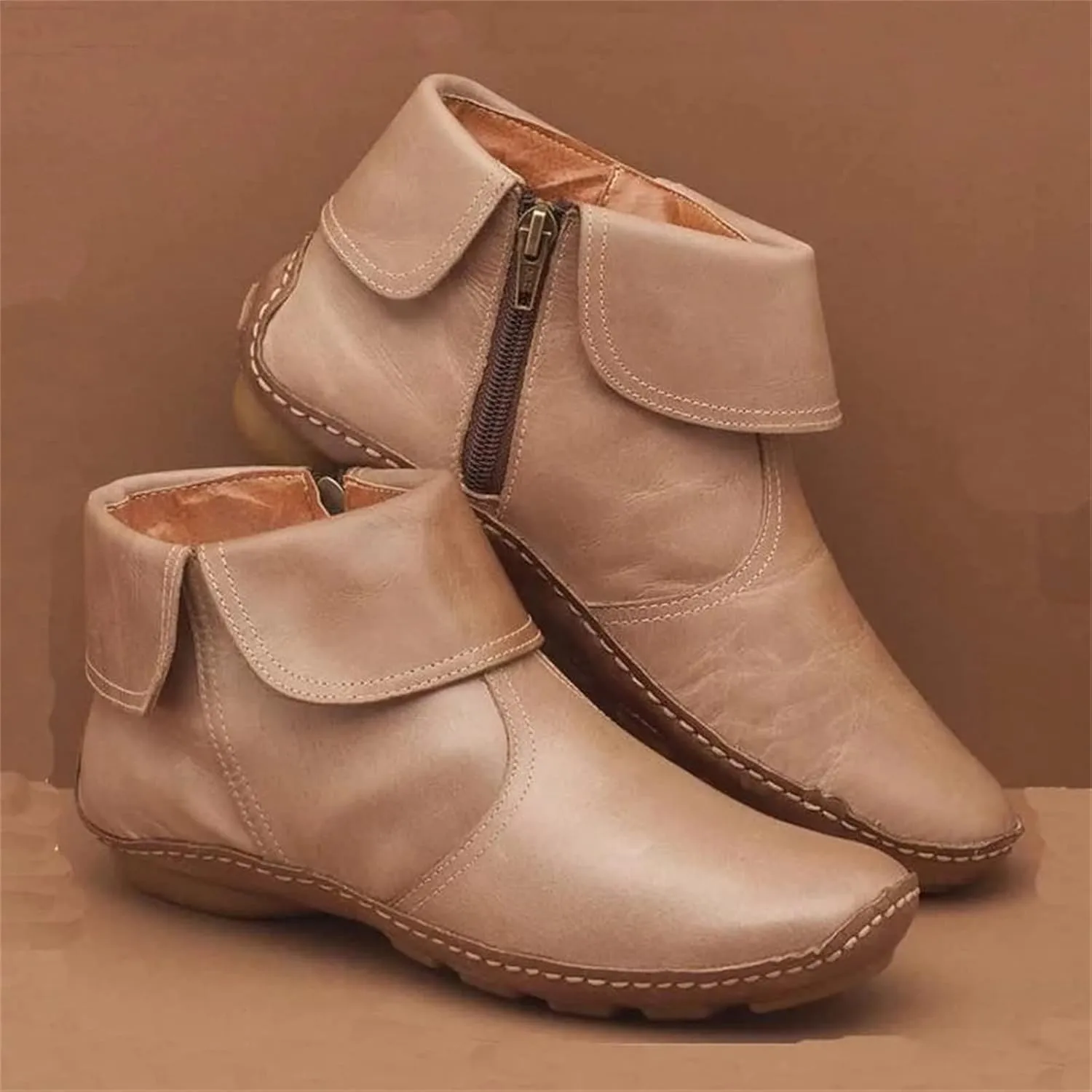 Ladmiple Ankle Boots For Women Dressy Casual Side Zipper Western Fashion Cowgirl Cowboy Short Booties Walking Shoes