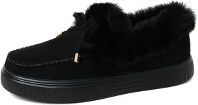 Ladmiple Winter Boots For Women Fashion Slip On Warm Snow Ankle Booties Fashion Fur Lined Comfortable Walking Loafers Shoes