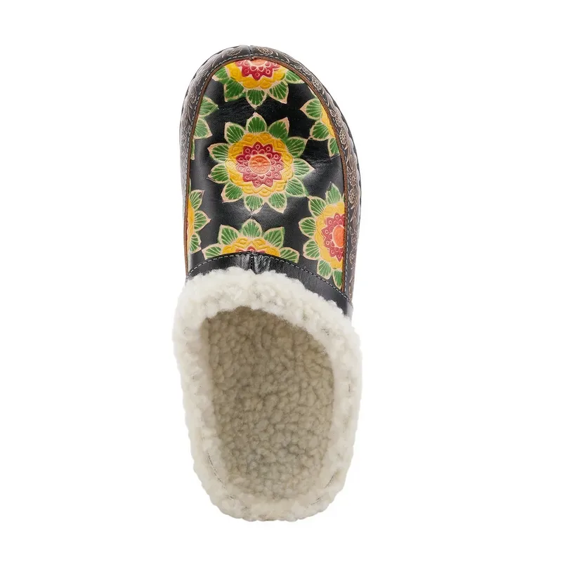 L'Artiste by Spring Step Teatime Slippers in Navy Multi - Women's
