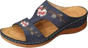 Lausiuoe Comfortable Orthopedic Sandals For Women Dressy Summer Comfortable Arch Support Open Toe Orthotic Slides Flip Flops