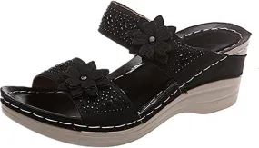 Lausiuoe Orthopedic Sandals For Women Dressy Fashion Slip On Orthotic Flip Flops With Comfort Plantar Fasciitis Arch Support