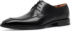 LAZIRO Business Leather Shoes Men's Square Head British lace-up Breathable Men's Derby Business Men's Shoes