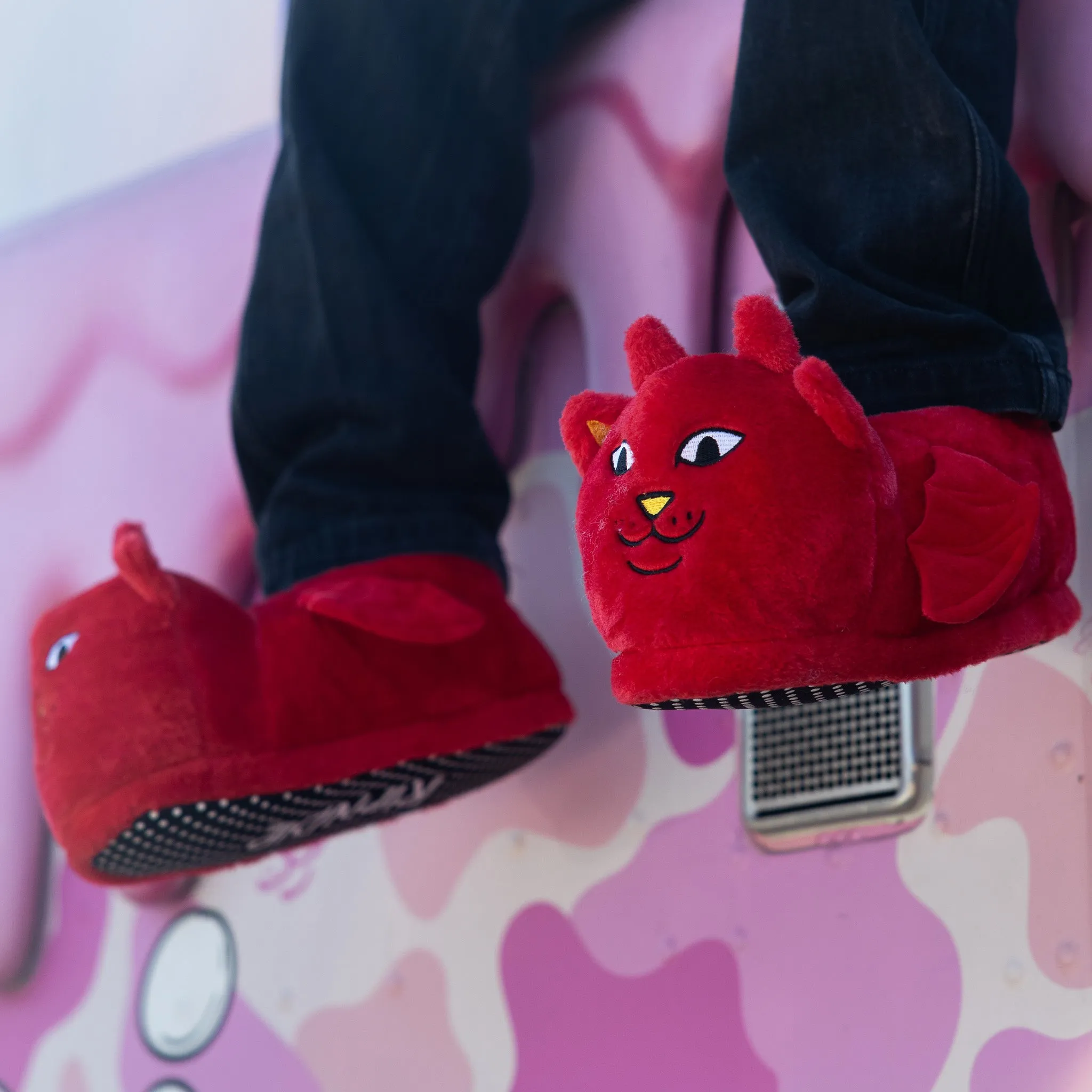 Lord Devil Plush Slippers (Red)