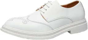 Men's Dress Shoes Leather Business Brogue Handmade Formal Oxfords Shoe for Daily Walking Business Shoes