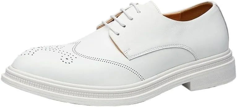Men's Dress Shoes Leather Business Brogue Handmade Formal Oxfords Shoe for Daily Walking Business Shoes