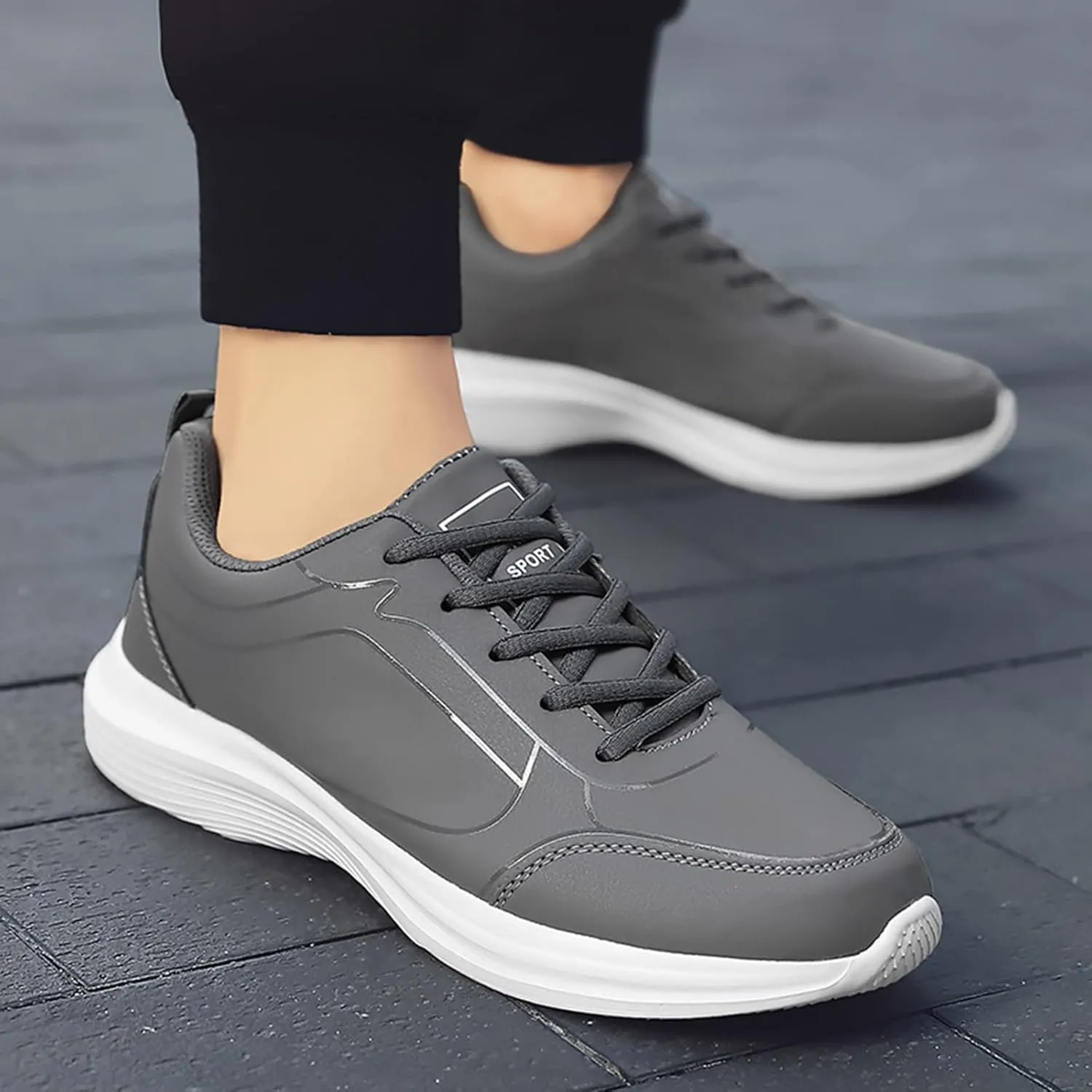 Men's Fashion Sneakers Fashion Men Sports Shoes Flat Non Slip Lace Up Upper Lightweight and Comfortable