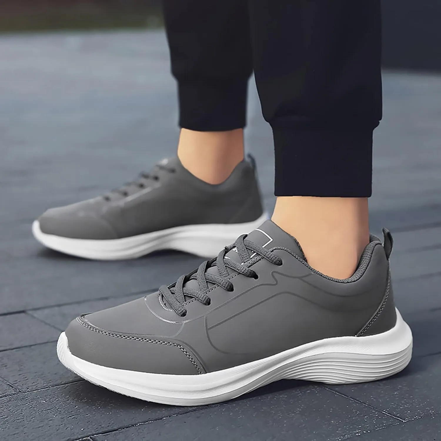 Men's Fashion Sneakers Fashion Men Sports Shoes Flat Non Slip Lace Up Upper Lightweight and Comfortable