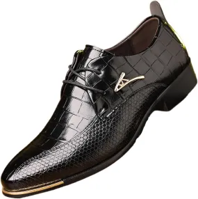 Men's PU Leather Oxford Shoes, Formal Dress Shoes for Wedding Party Office