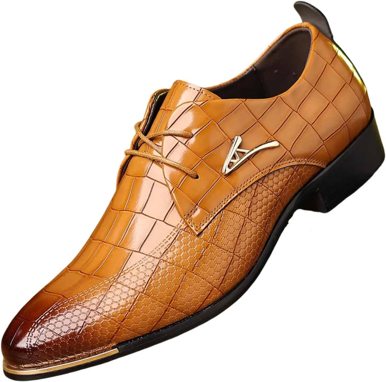 Men's PU Leather Oxford Shoes, Formal Dress Shoes for Wedding Party Office