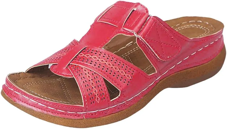 Orthopedic Sandals for Women: Slip On Dressy Summer Comfortable Walking Sandals Lightweight Slides Sandals with Arch Support