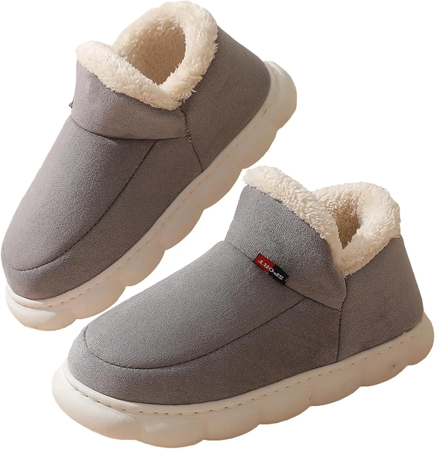 Slippers for Women Solid Color Slip On Home Shoes With Warm Plush Lining Fuzzy Slippers Indoor Warm House Shoes
