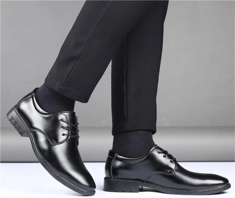 Stylish Retro Leather Dress Shoes for Men - Formal Business Oxford Wingtip Shoes