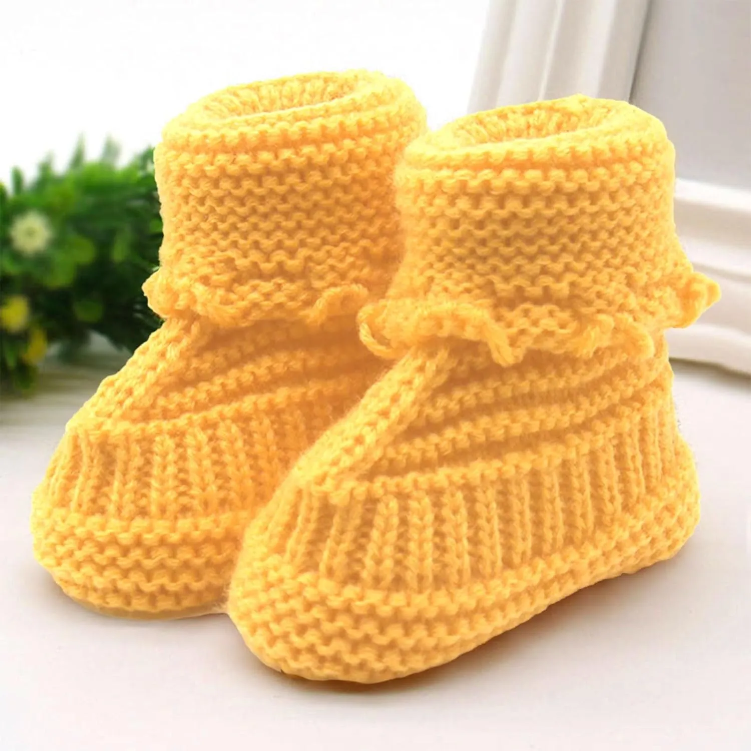 Toddler Crochet Booties Baby Infant Newborn Girls Boys Soft Boots Winter Slip On Indoor Sneaker Cozy Breathable Shoes