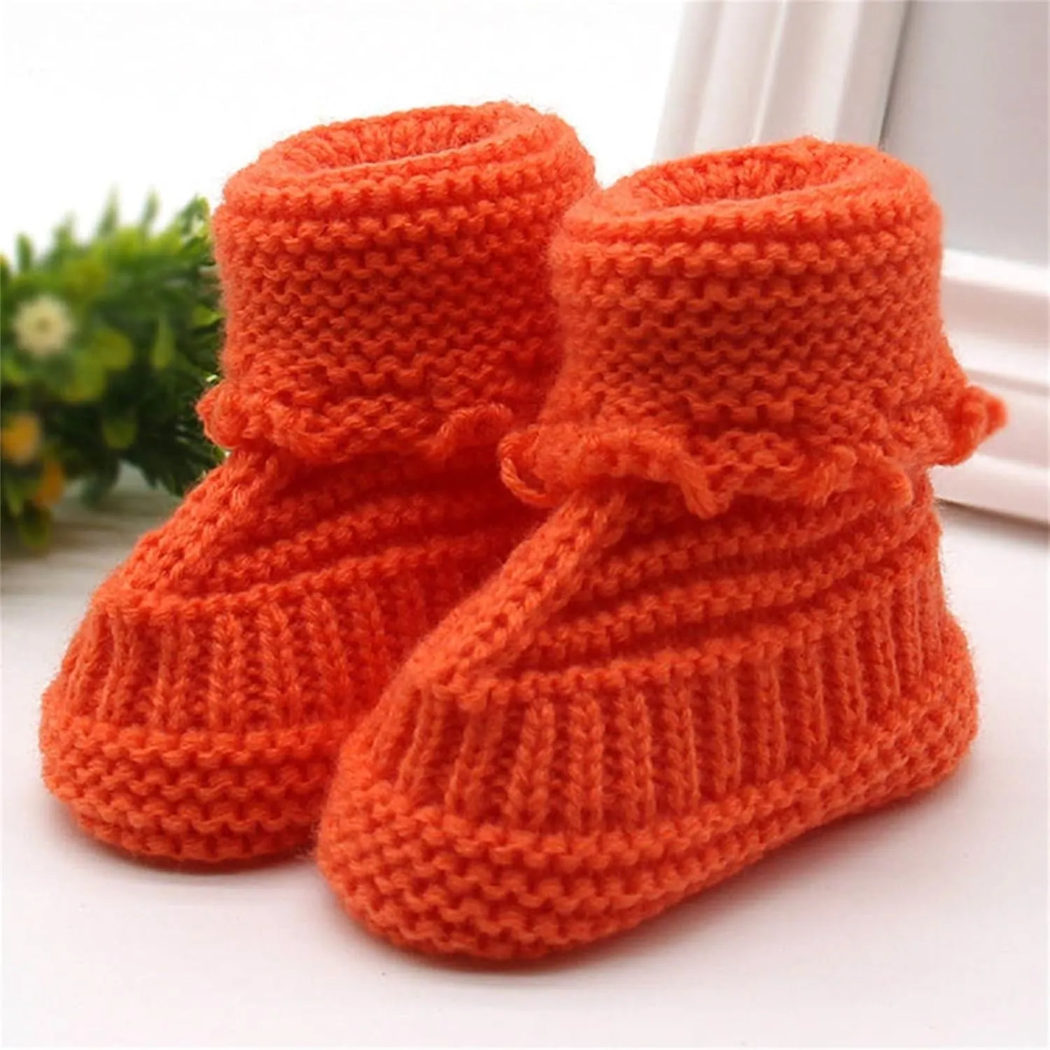 Toddler Crochet Booties Baby Infant Newborn Girls Boys Soft Boots Winter Slip On Indoor Sneaker Cozy Breathable Shoes