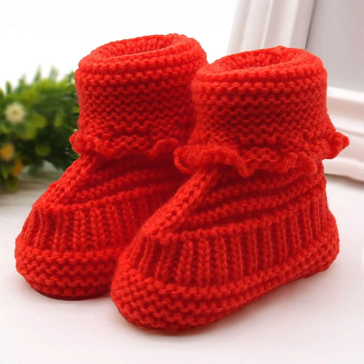 Toddler Crochet Booties Baby Infant Newborn Girls Boys Soft Boots Winter Slip On Indoor Sneaker Cozy Breathable Shoes