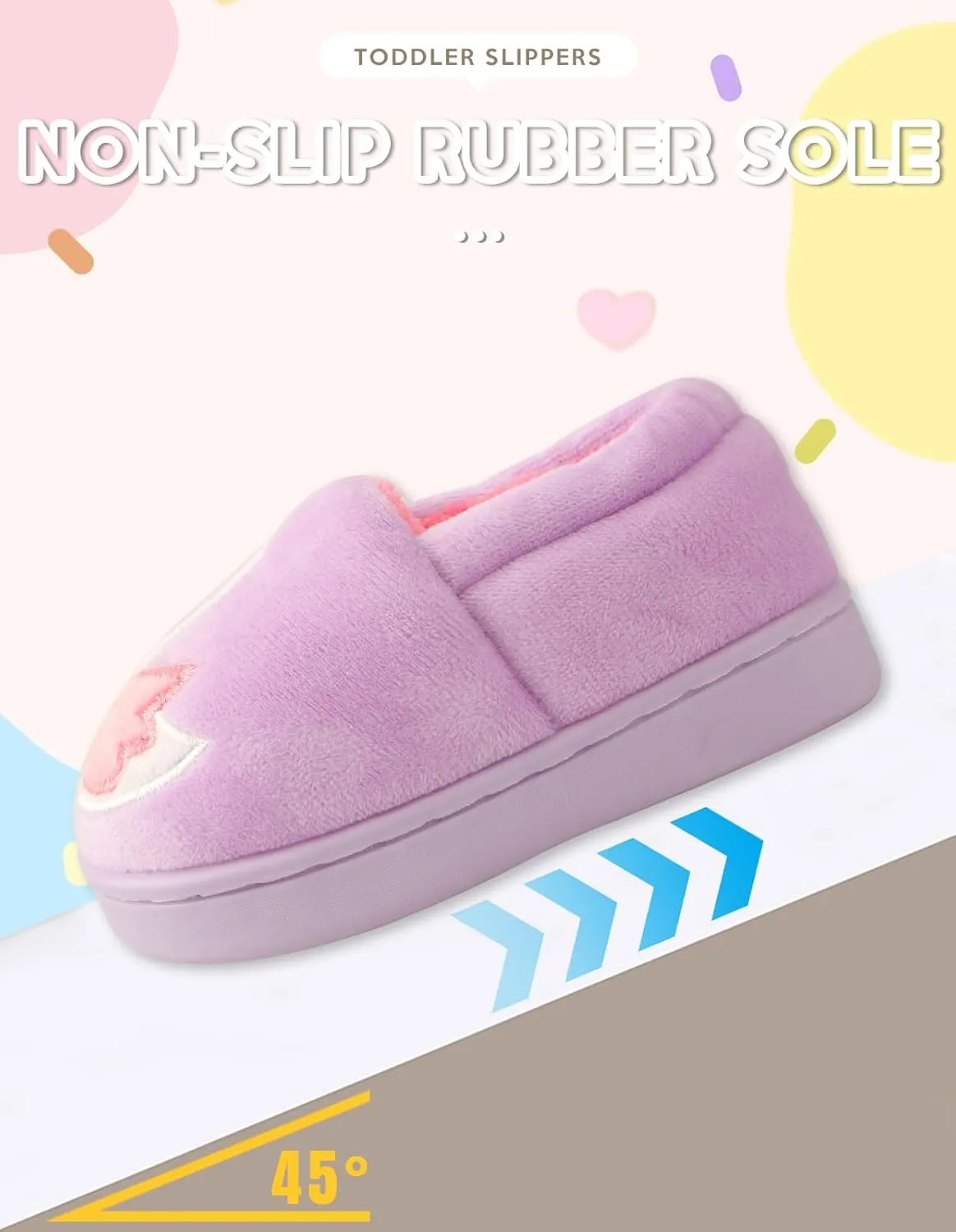 Toddler Slippers Boys Girls Little Kids House Slipper Cute Warm Soft Indoor Bedroom Shoes with Non-slip Sole
