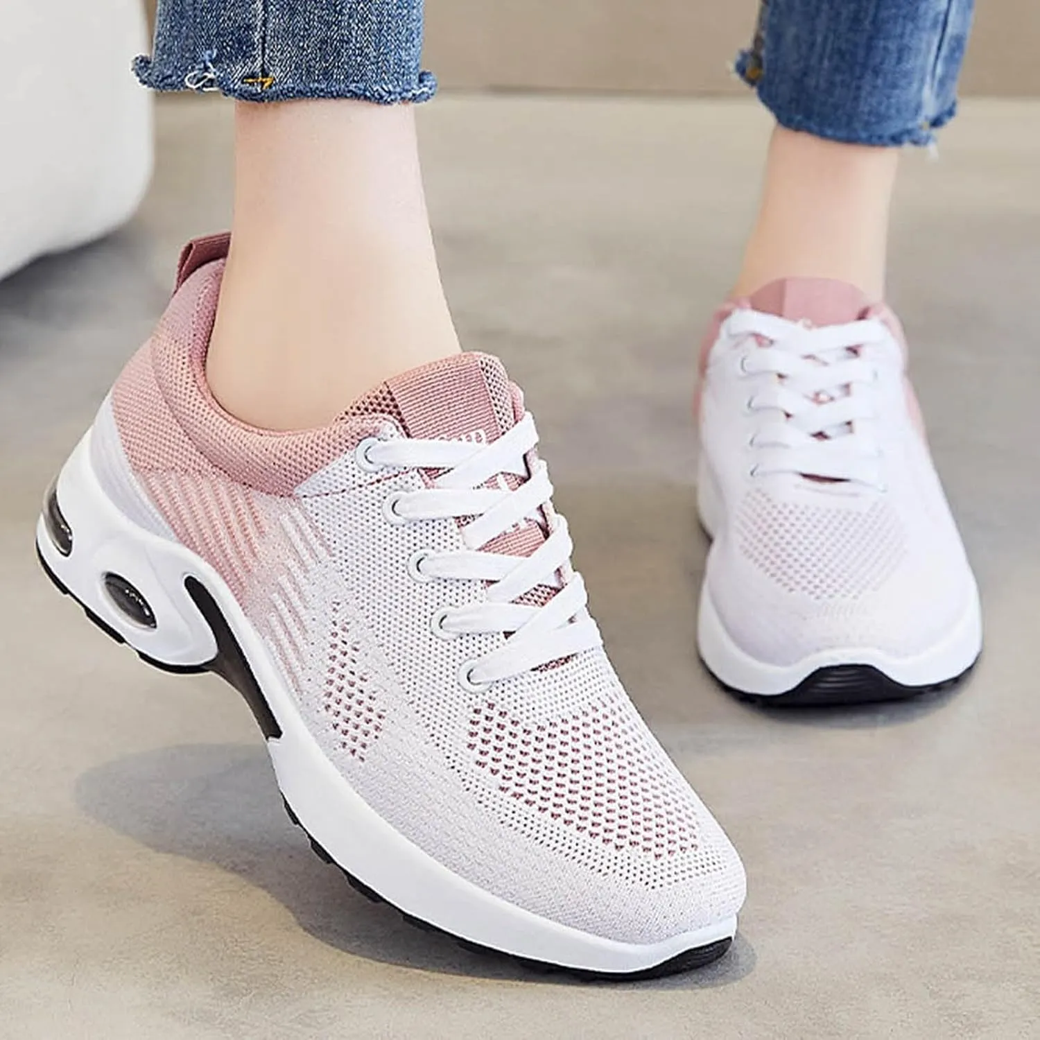 Women Orthopedic Sneakers Stylish Walking Shoes Non Slip Running Shoes Mesh Air Cushion Sneakers Comfortable Shoes