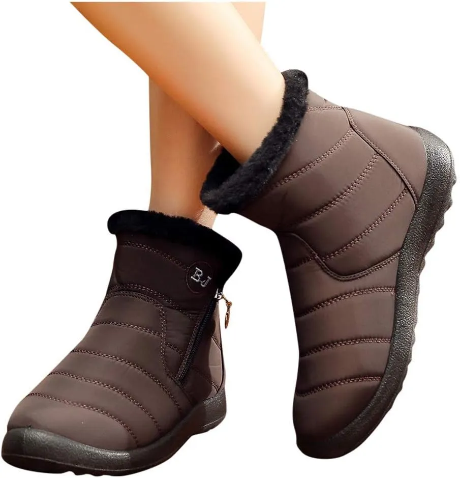 Women Winter Boots Waterproof Short Snow Boots Ladies Womens Snow Boots Winter Fur Lined Ankle Boot Snow Boot for Women Short Platform Boots Men Mens Snow Booties