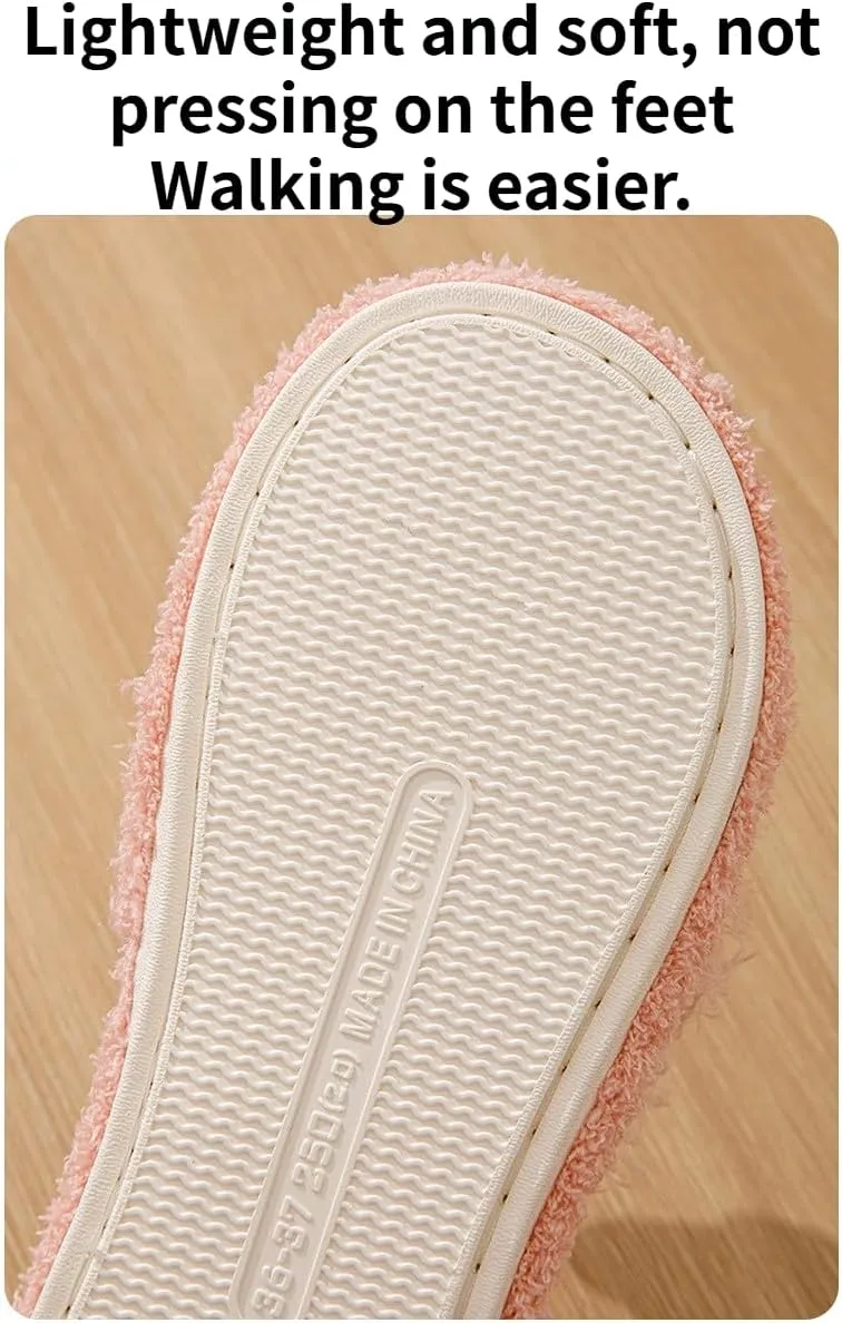 Women's Cartoon Slippers Fuzzy Fluffy Cute Warm House Shoes Non-slip Breathable Open Toe Indoor and Outdoor