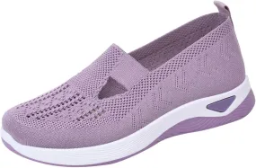 Womens Slip On Walking Shoes Lightweight Comfortable Sneakers Casual Canvas Flats Non Slip Elastic Loafers