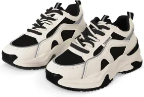 YARNOW 1Pair Womens Fashion Sneakers Stylish Tennis Shoes for Gym Sports Daily Wear Comfortable Breathable Athletic Footwear Multi Occasion Use